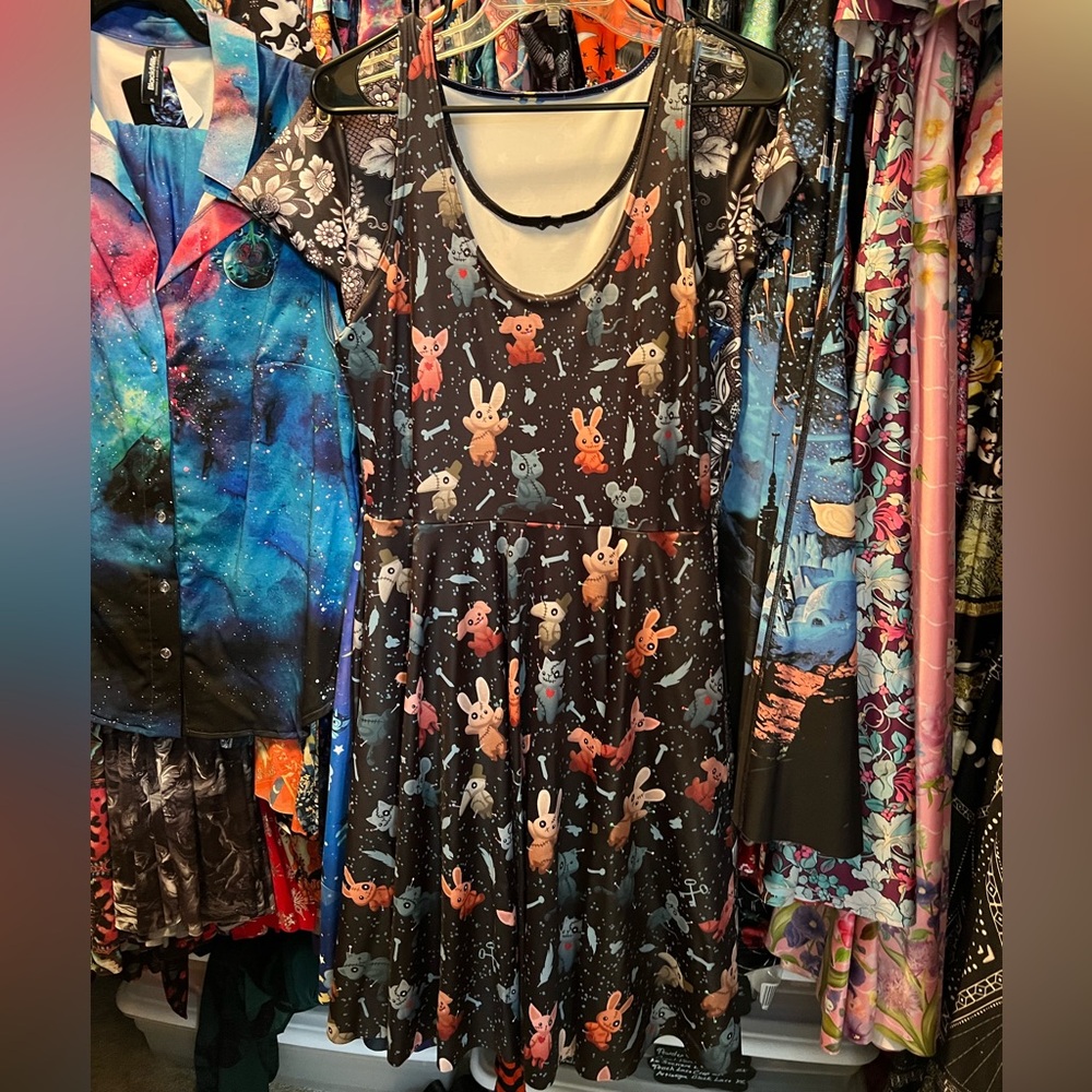 Blackmilk voodoo pets longline skater dress size large